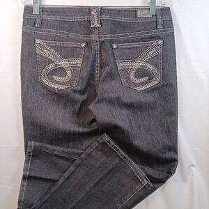 Earl Embellished Black/Gray Women Jeans Size 8